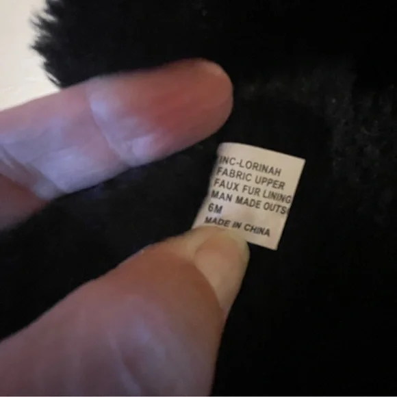 INC International Concepts Lorinah Black Tweed Fur Lined Winter Boots - Picture 6 of 6